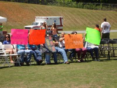 Home Folk with Posters at SCHS